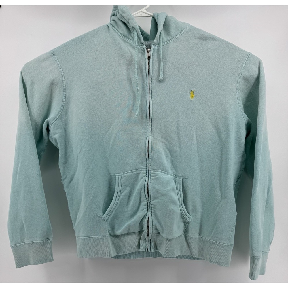 Polo Ralph Lauren Men's Hoodie Aqua Green Full Zip Fleece Embroidered Logo XL